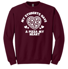 Students Pizza My Heart Dressing Festive maroon crew