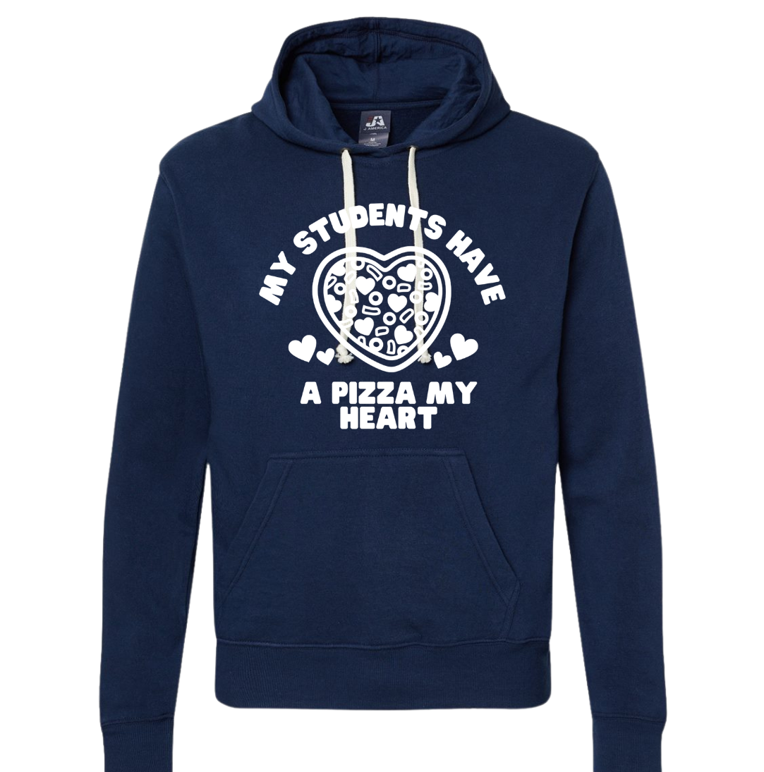 Students Pizza My Heart Dressing Festive navy Hoodie