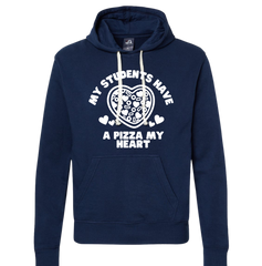 Students Pizza My Heart Dressing Festive navy Hoodie