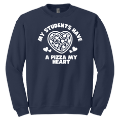 Students Pizza My Heart Dressing Festive navy crew