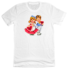 Retro Valentine Boy and Girl Dressing Festive white tee