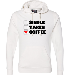 Single Taken Coffee Dressing Festive white hoodie