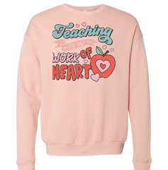 Teaching is a Work of Heart Dressing Festive peach crew