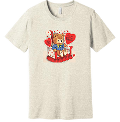 Dressing Festive Vintage Valentine's Bear oatmeal tee