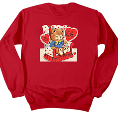 Vintage Valentine's Bear red crew Dressing Festive