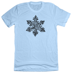 Distressed Snowflake Dressing Festive light blue tee