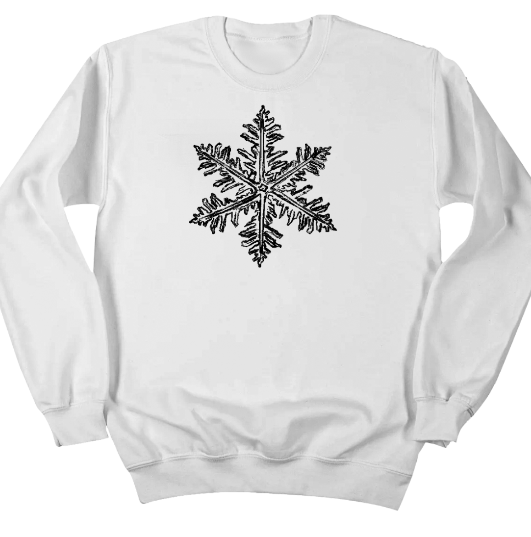 Dressing Festive distressed snowflake white crew