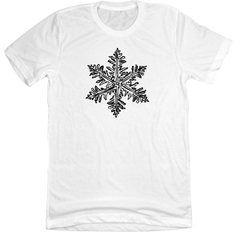Dressing Festive distressed snowflake white tee