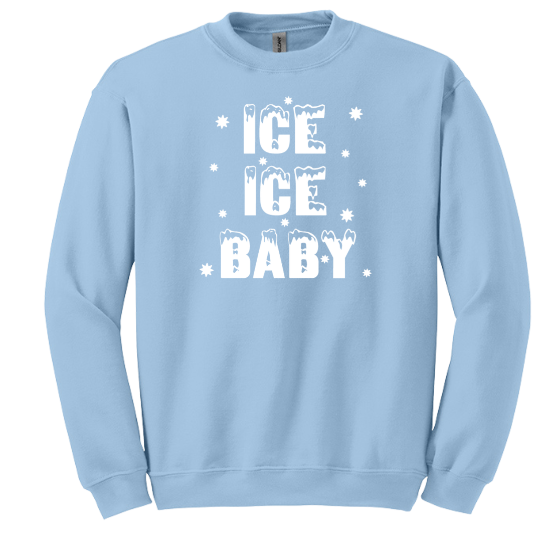 Dressing Festive Ice Ice Baby light blue crew