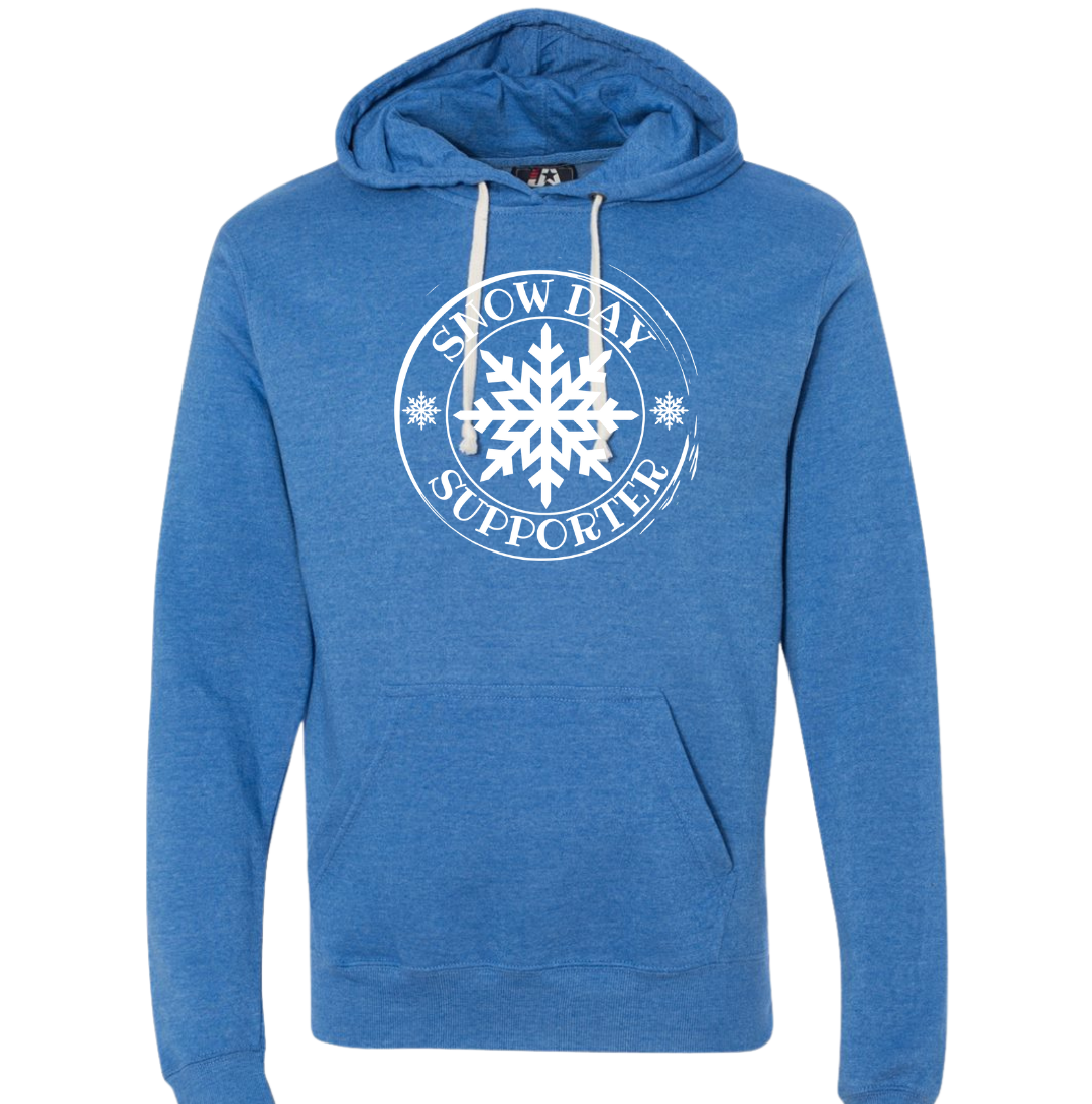 Snow Day Supporter Dressing Festive blue hoodie