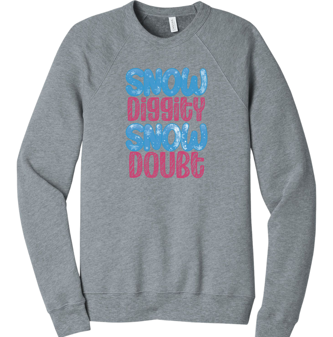 Snow Diggity Snow Doubt Dressing Festive grey tee