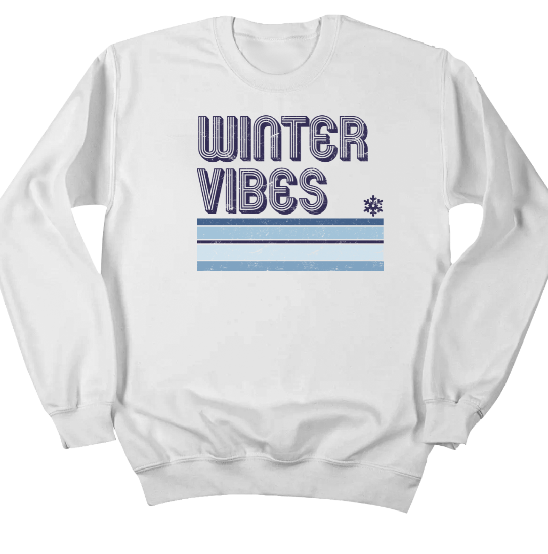 Winter Vibes Dressing Festive white crew