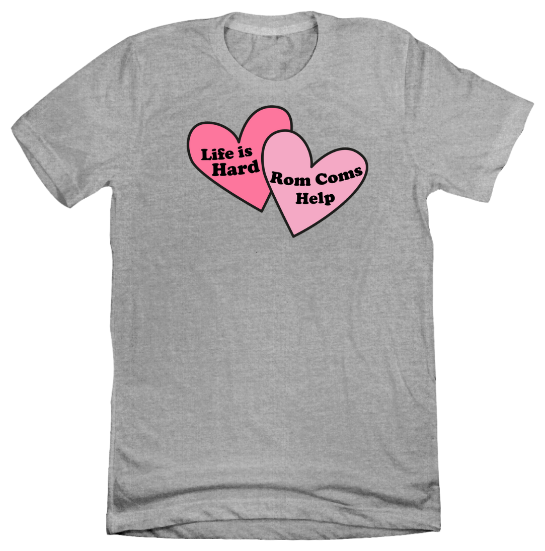 Life's Hard Rom Com's Help Dressing Festive grey tee