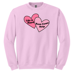 Life's Hard Rom Com's Help Dressing Festive pink crew