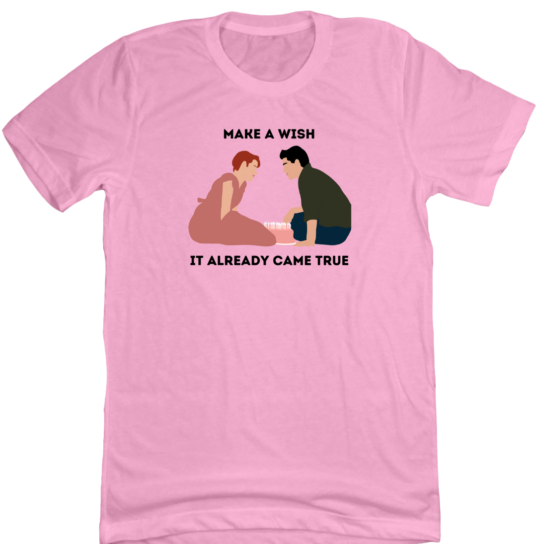 Dressing Festive Make a Wish pink tee