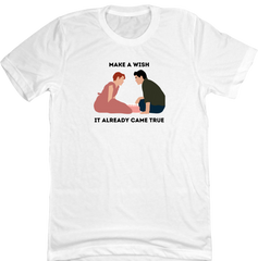 Dressing Festive Make a Wish white tee