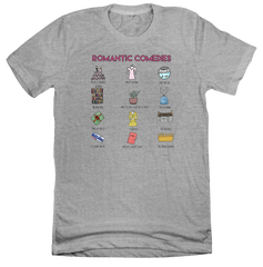 My Favorite Rom Coms Dressing Festive grey tee