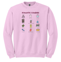 My Favorite Rom Coms Dressing Festive pink crew