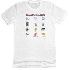 My Favorite Rom Coms Dressing Festive white tee