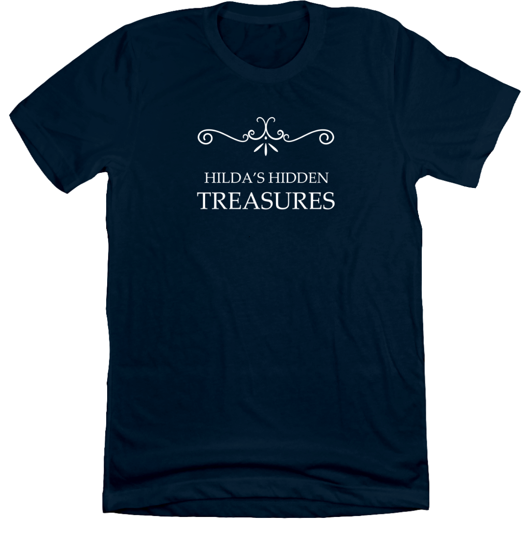 Hilda's Hidden Treasures Dressing Festive navy tee