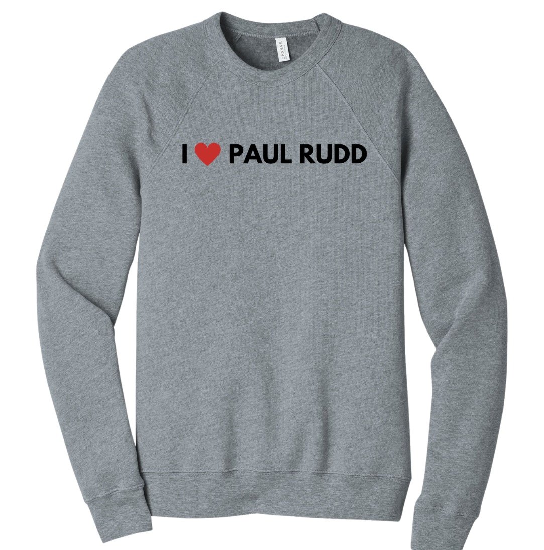 I Heart Paul Rudd Dressing Festive grey crew