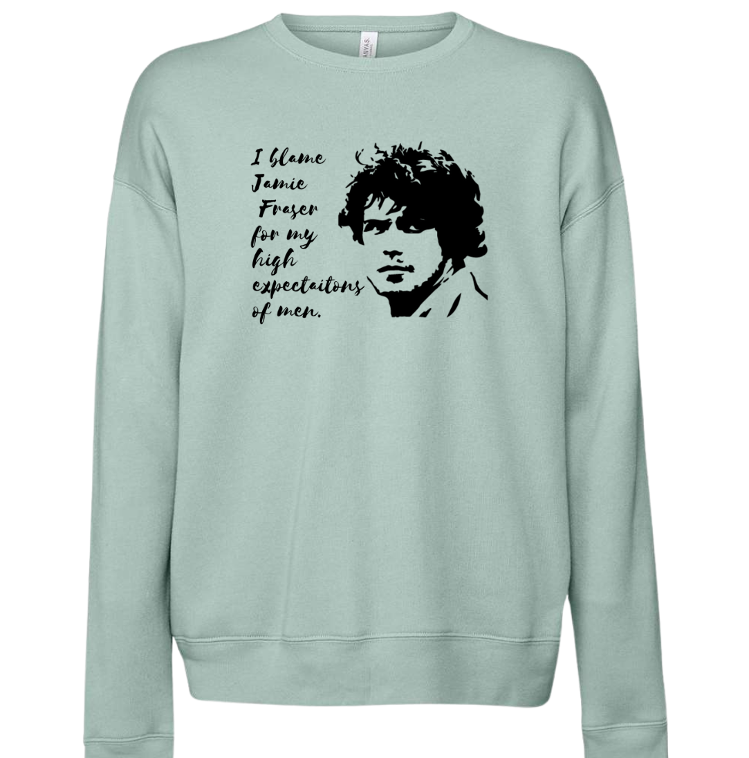 Blame Jamie Fraser Dressing Festive dusty blue crew