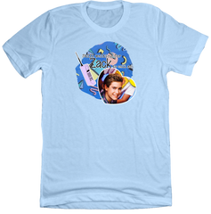 Still Waiting for Zack Morris Dressing Festive light blue tee