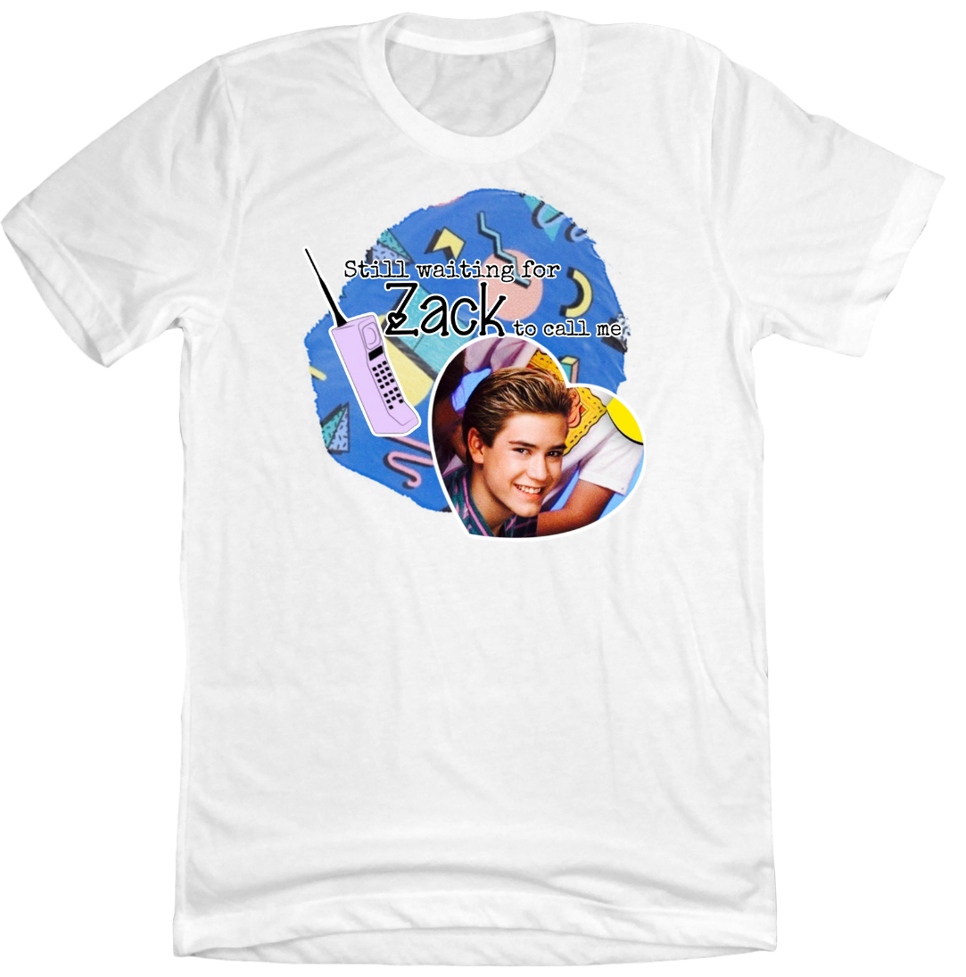 Still Waiting for Zack Morris Dressing Festive white tee