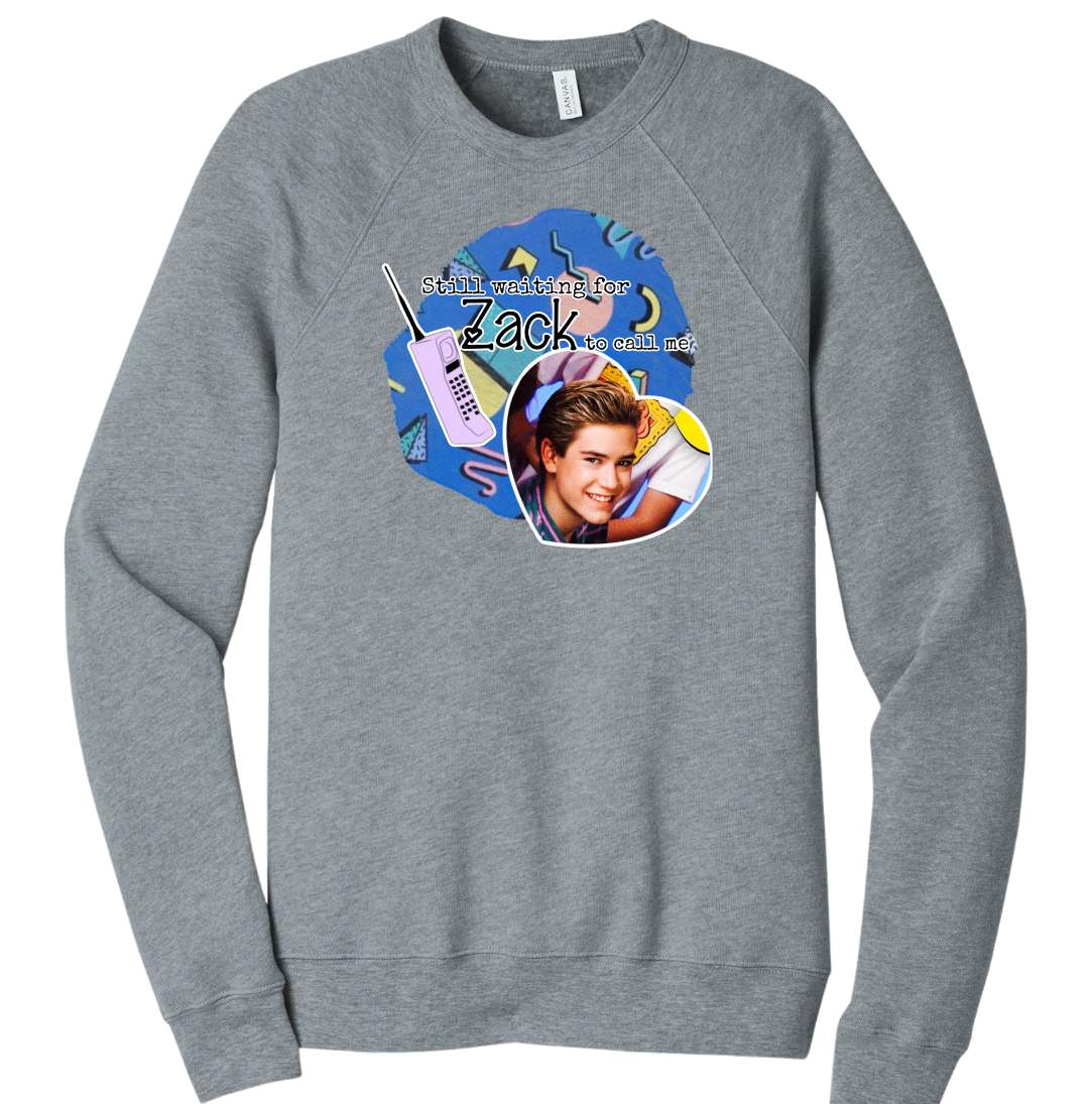 Still Waiting for Zack Morris Dressing Festive crew grey