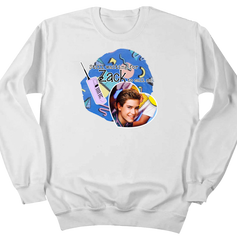 Still Waiting for Zack Morris Dressing Festive white crew