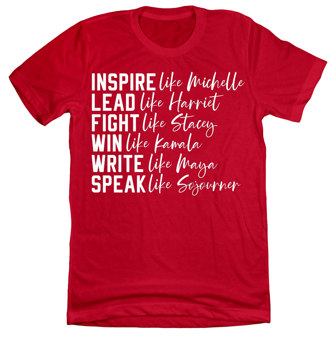 Black Female Leaders Dressing Festive red tee