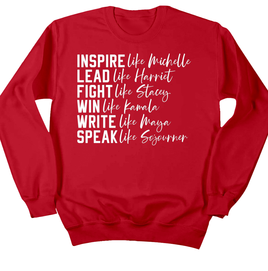 Black Female Leaders Dressing Festive crew red