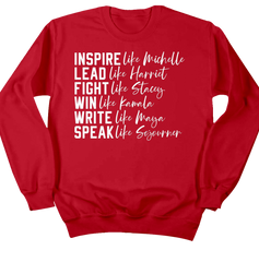 Black Female Leaders Dressing Festive crew red