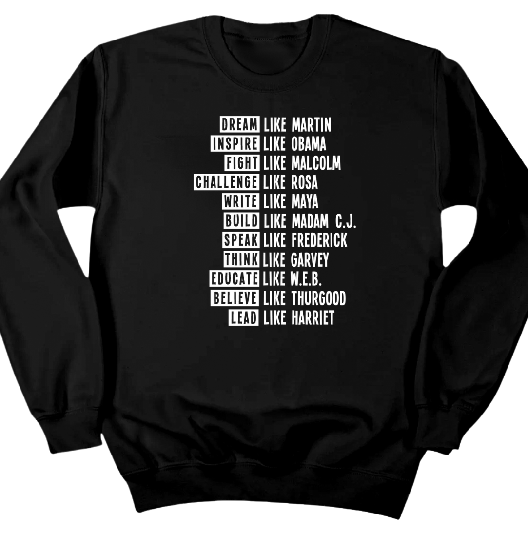 Black History Inspire Lead Fight Challenge Dressing Festive black crew