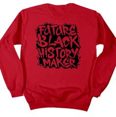 Future Black History Maker Dressing Festive red crew