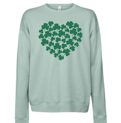 Shamrock Heart Dressing Festive dusty blue crew neck