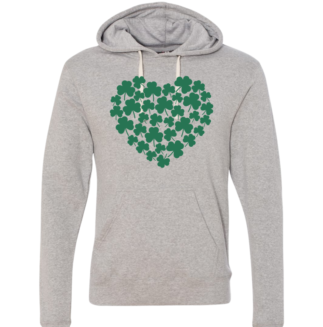 Shamrock Heart Dressing Festive grey hoodie