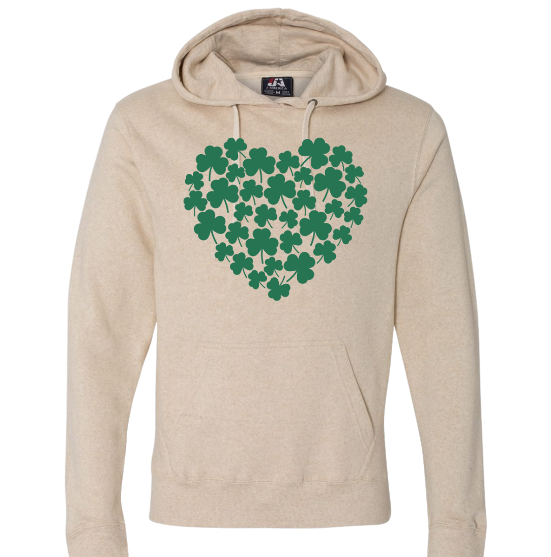 Shamrock Heart Dressing Festive oatmeal hoodie