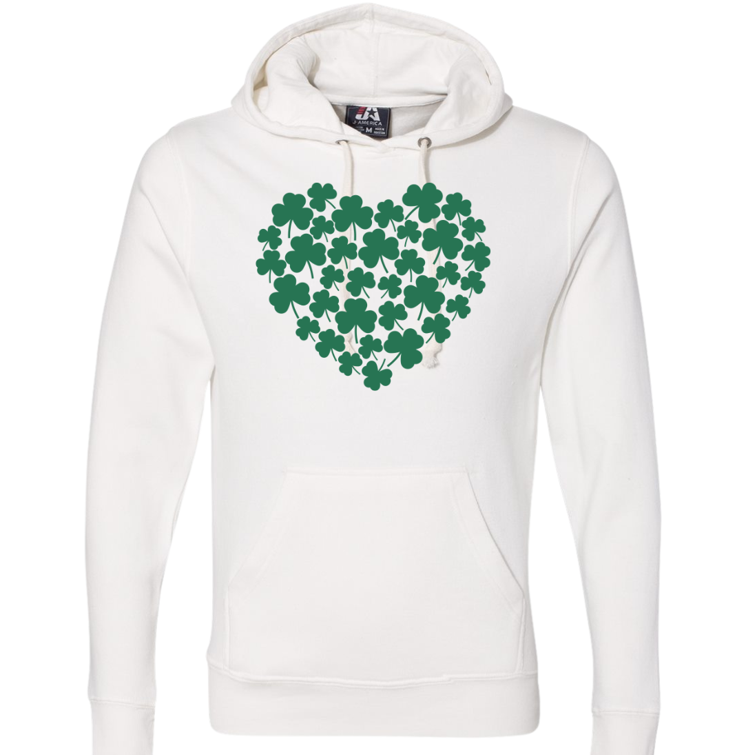 Shamrock Heart Dressing Festive white hoodie