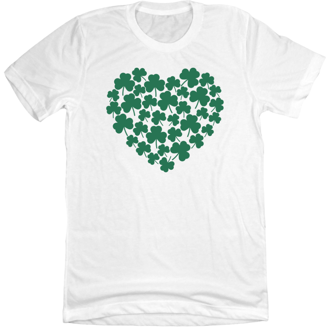 Shamrock Heart Dressing Festive White T-shirt