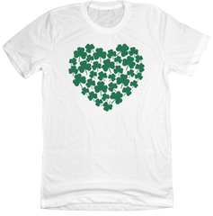 Shamrock Heart Dressing Festive White T-shirt