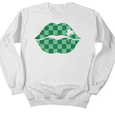 St. Patty's Lips Dressing Festive crewneck white