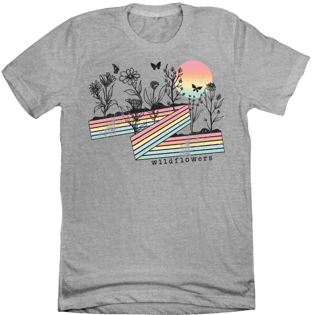 Wildflowers Retro Dressing Festive grey T-shirt