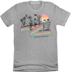 Wildflowers Retro Dressing Festive grey T-shirt