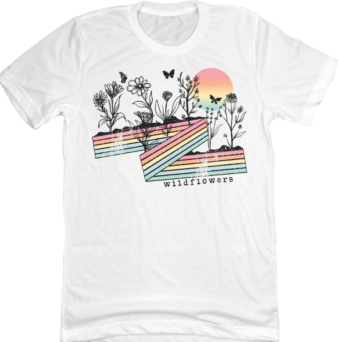 Wildflowers Retro Dressing Festive white T-shirt