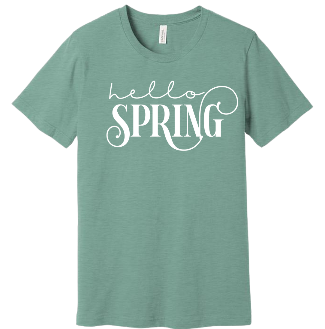 Hello Spring Dressing Festive T-shirt dusty blue