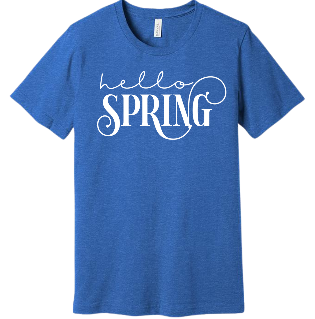 Hello Spring Dressing Festive T-shirt blue