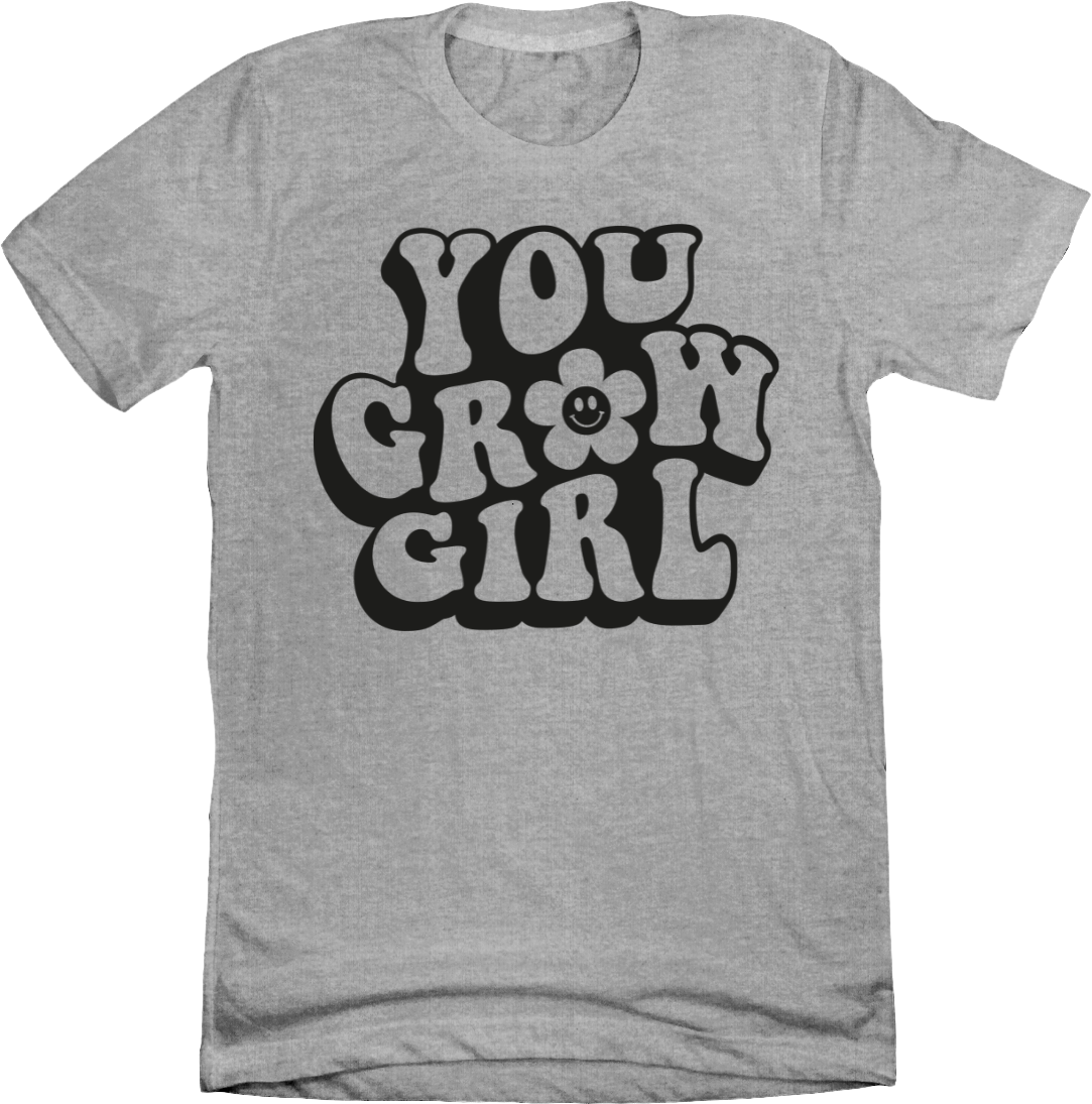 Dressing Festive You Grow Girl T-shirt grey