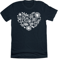 Flower Heart Dressing Festive T-shirt navy