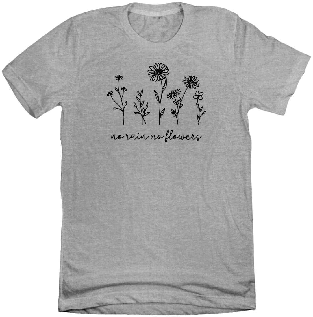 Dressing Festive No Rain No Flowers T-shirt Grey